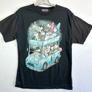 Chapter 1 Tee T Shirt Men's M L Black Husky Bus Manga Lightweight Short Sleeve